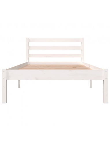 Giroletto Bianco in Legno Massello di Pino 90x190 cm Single