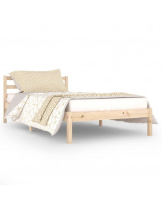 Telaio Letto in Legno Massello di Pino 100x200 cm 2