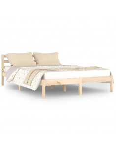 Telaio Letto in Legno Massello di Pino 140x200 cm 2