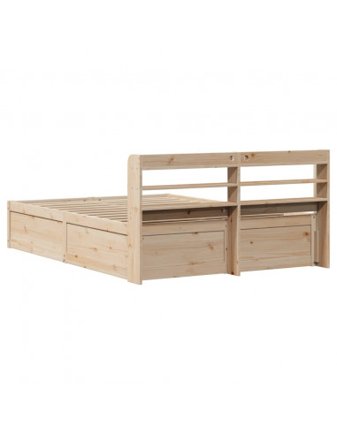 Giroletto con Testiera 140x200 cm in Legno Massello di Pino