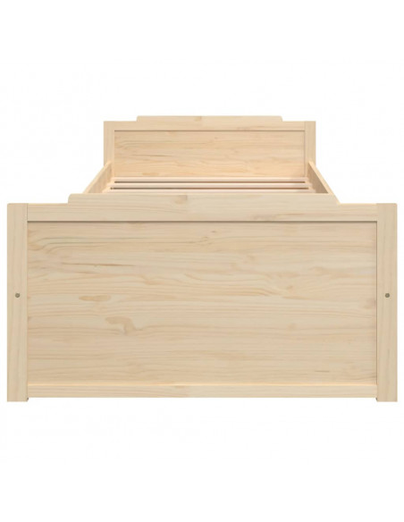 Giroletto con Cassetti in Legno Massello di Pino 90x200 cm