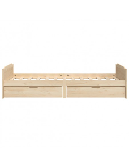 Giroletto con Cassetti in Legno Massello di Pino 90x200 cm