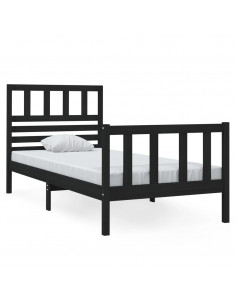 Giroletto Nero 75x190 cm Small Single in Legno Massello 2