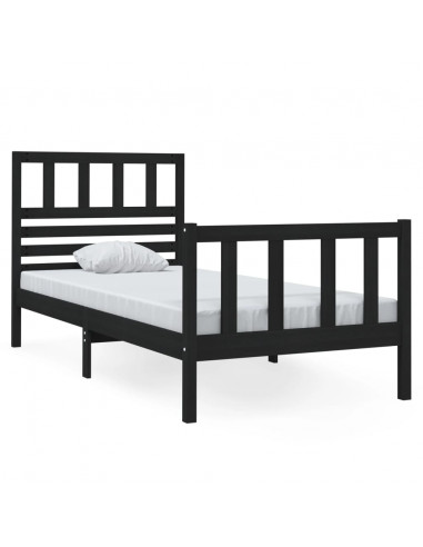 Giroletto Nero 75x190 cm Small Single in Legno Massello