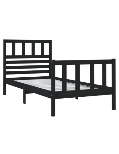 Giroletto Nero 75x190 cm Small Single in Legno Massello