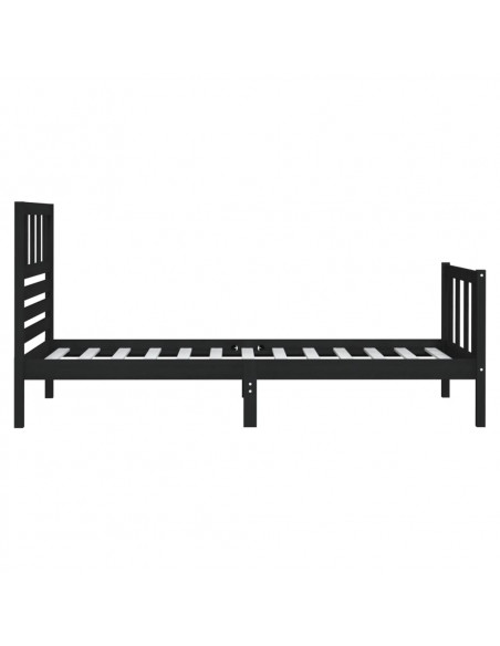 Giroletto Nero 75x190 cm Small Single in Legno Massello