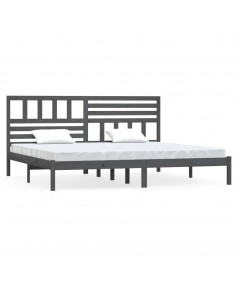 Giroletto Grigio in Legno Massello di Pino 200x200 cm 2