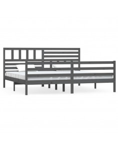 Giroletto Grigio in Legno Massello di Pino 200x200 cm 2