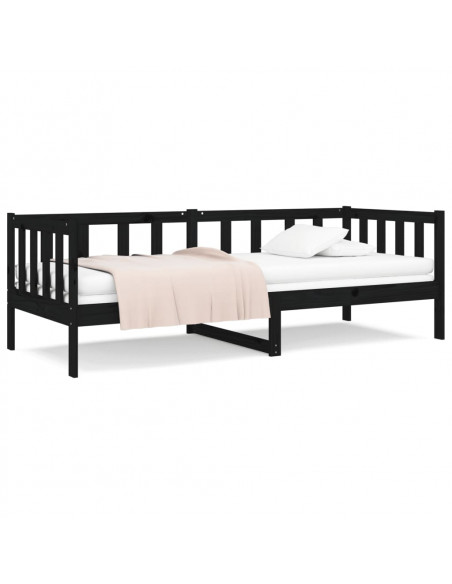 Dormeuse Nera 90x190 cm in Legno Massello di Pino