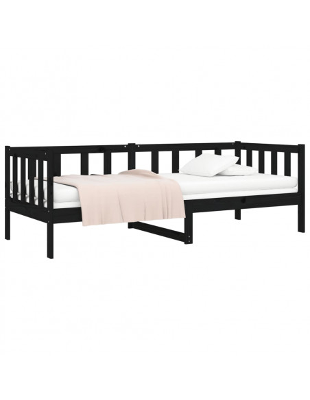Dormeuse Nera 90x190 cm in Legno Massello di Pino