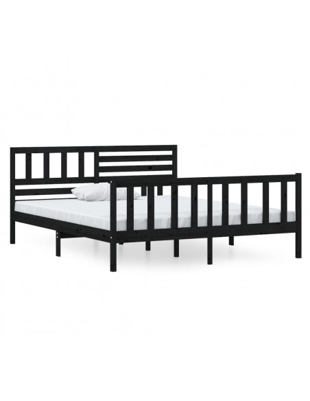 Giroletto Nero in Legno Massello 140x190 cm