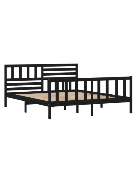 Giroletto Nero in Legno Massello 140x190 cm