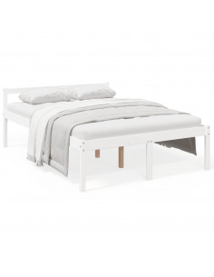 Letto per Anziani Bianco 135x190 cm Double in Legno di Pino 2
