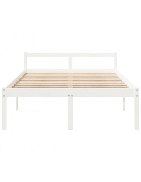 Letto per Anziani Bianco 135x190 cm Double in Legno di Pino