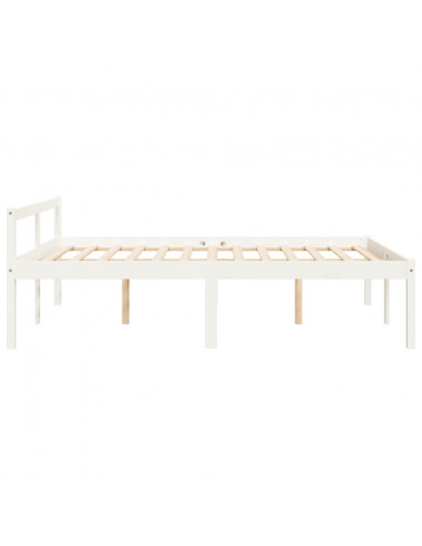 Letto per Anziani Bianco 135x190 cm Double in Legno di Pino