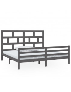 Giroletto Grigio in Legno Massello di Pino 200x200 cm 2