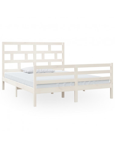 Giroletto Bianco in Legno Massello di Pino 160x200 cm