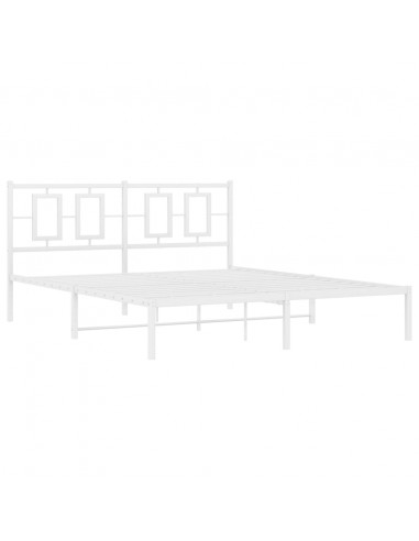 Giroletto con Testiera Metallo Bianco 150x200 cm