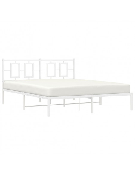 Giroletto con Testiera Metallo Bianco 150x200 cm