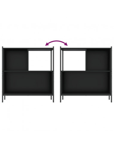 Libreria Nera 72x28x77,5 cm in Legno Multistrato