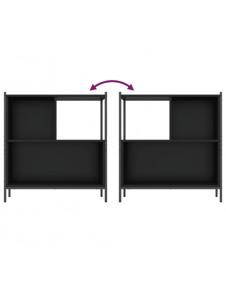 Libreria Nera 72x28x77,5 cm in Legno Multistrato