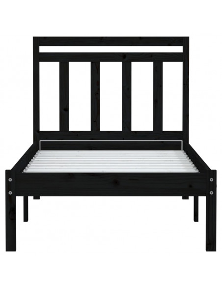 Giroletto Nero 75x190 cm Small Single in Legno Massello