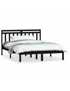 Giroletto Nero in Legno Massello di Pino 140x190 cm 2