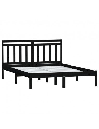 Giroletto Nero in Legno Massello di Pino 140x190 cm