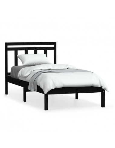 Giroletto Nero in Legno Massello di Pino 100x200 cm