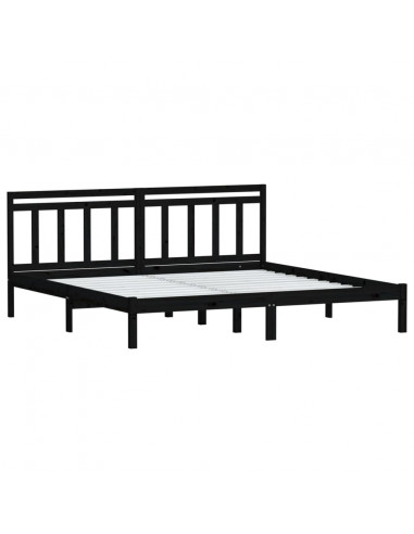 Giroletto Nero in Legno Massello di Pino 200x200 cm