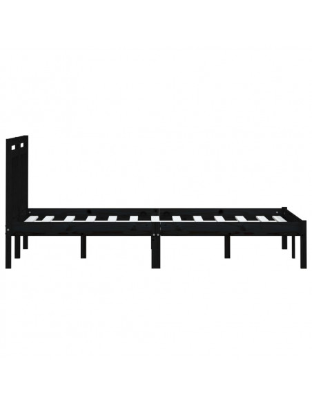Giroletto Nero in Legno Massello di Pino 200x200 cm