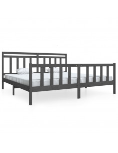 Giroletto Grigio in Legno Massello di Pino 200x200 cm 2