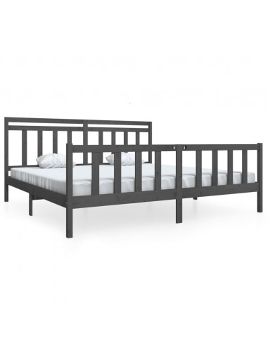 Giroletto Grigio in Legno Massello di Pino 200x200 cm