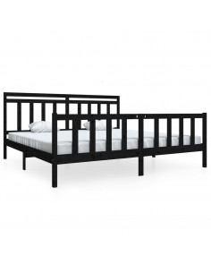 Giroletto Nero in Legno Massello 200x200 cm 2