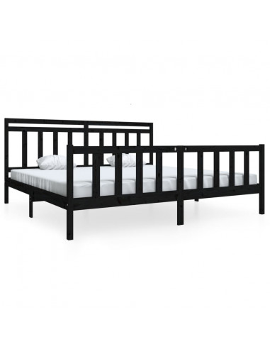 Giroletto Nero in Legno Massello 200x200 cm