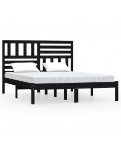 Giroletto Nero in Legno Massello di Pino 140x200 cm 2