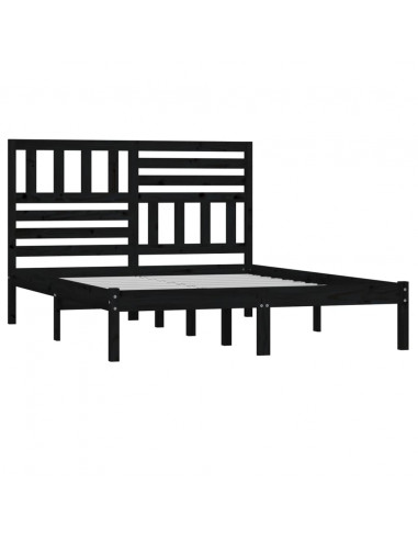 Giroletto Nero in Legno Massello di Pino 140x200 cm