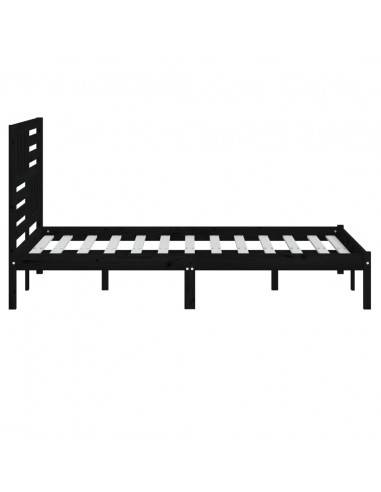 Giroletto Nero in Legno Massello di Pino 140x200 cm