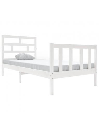 Giroletto Bianco in Legno Massello di Pino 90x190 cm Single