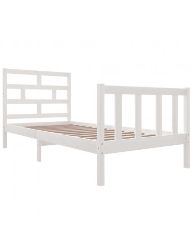 Giroletto Bianco in Legno Massello di Pino 90x190 cm Single