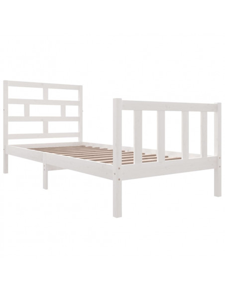Giroletto Bianco in Legno Massello di Pino 90x190 cm Single