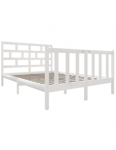 Giroletto Bianco Legno Massello di Pino 120x190cm Small Double