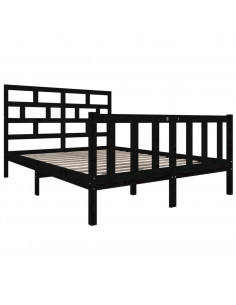 Giroletto Nero in Legno Massello 135x190 cm Double 2