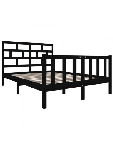 Giroletto Nero in Legno Massello 135x190 cm Double