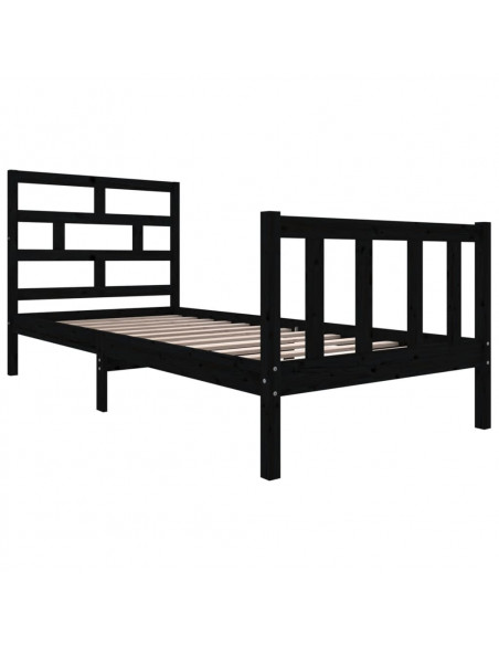 Giroletto Nero in Legno Massello di Pino 100x200 cm