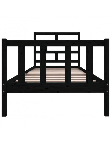 Giroletto Nero in Legno Massello di Pino 100x200 cm