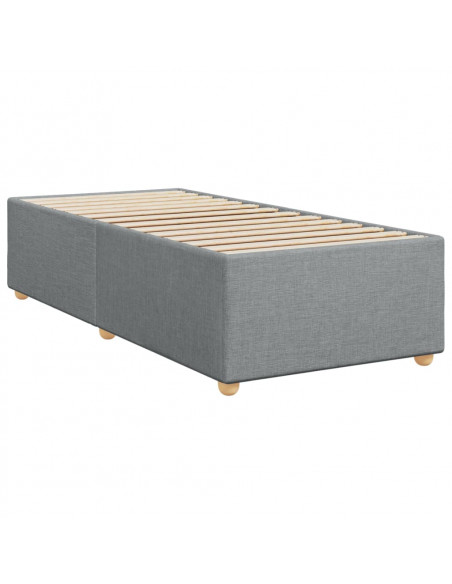 Giroletto a Molle con Materasso Grigio Chiaro 90x200 cm Tessuto