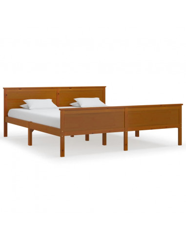 Giroletto Marrone Miele in Legno Massello di Pino 180x200 cm