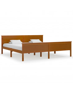 Giroletto Marrone Miele in Legno Massello di Pino 200x200 cm 2