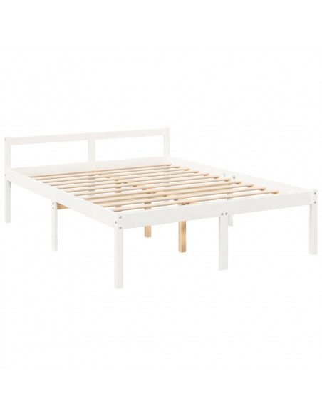 Letto per Anziani 150x200 cm King in Legno Massello di Pino